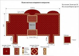 Овальный композиция из коврового покрытия в алтарную часть храма