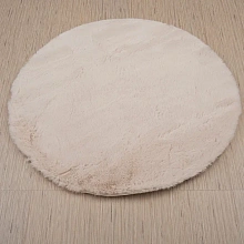 Ковер из Турции с длинным ворсом из искусственного меха Krolik 1000A T2408_BEIGE круг