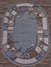 Овальный ковер синий SIERRA ALBINA 3 BLUE-BROWN Овал