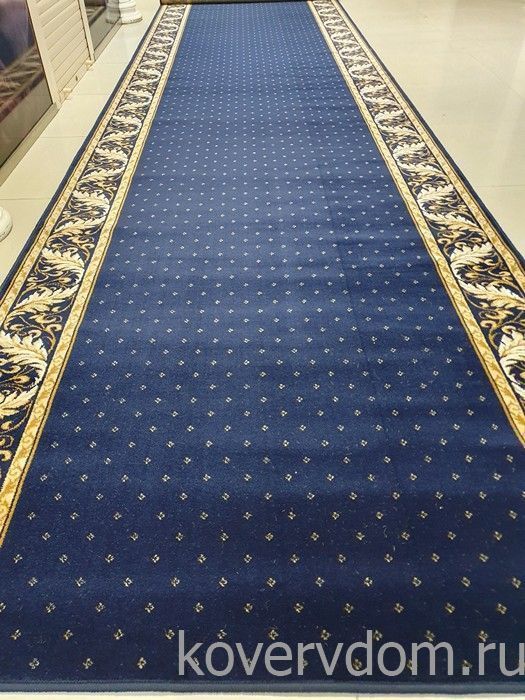 Ковровая дорожка Кремлевская 41531-38 темно-синяя